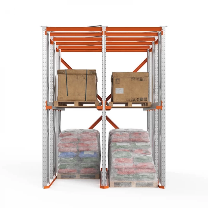 Стеллаж набивной паллетный 4000х3060х5000 мм 2 линии, 1 ярус