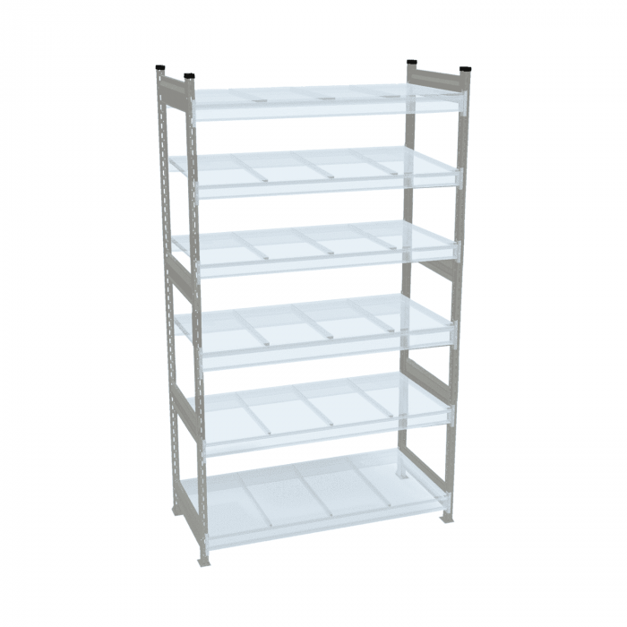 Стеллаж СТ-023 2500х2100х600 с 6 ярусами (рамы и настил - окрас)