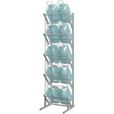 Пристенный стеллаж для воды Стилс-1 на 10 бутылей 5/6 л, металлик