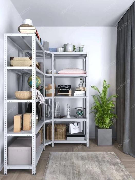 Стеллаж угловой МС 1800х1400х1400/500 мм 5 ярусов