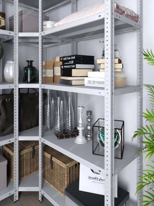 Стеллаж угловой МС 1800х1400х1400/500 мм 5 ярусов