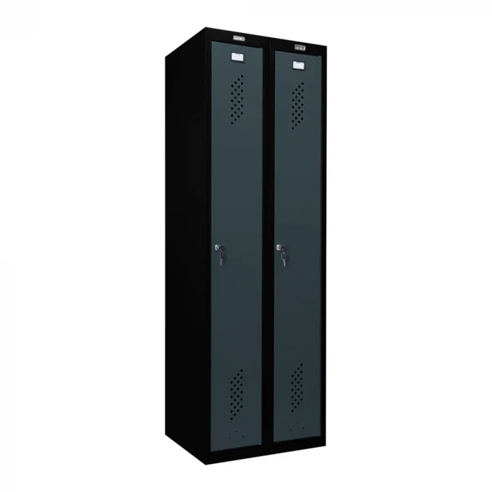 Шкаф металлический гардеробный черный с графитом