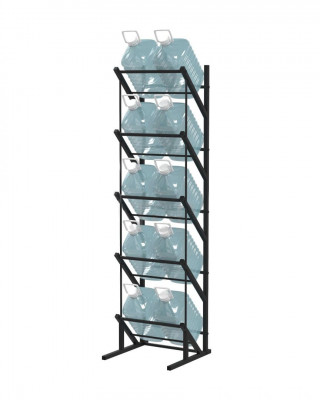 Пристенный стеллаж для воды Стилс-1 на 10 бутылей 5/6 л, черный