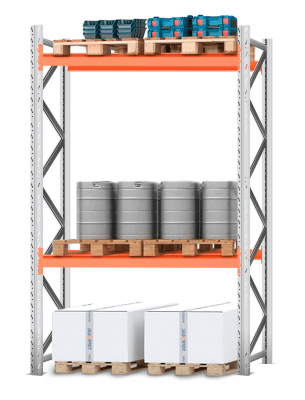 Стеллаж паллетный 3500х2200х1100 2 яруса Р100.1.5Б120.1.5