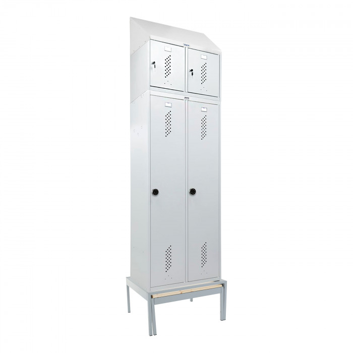 Шкаф LS-K-780 EL с выдвижной скамьей с антресолью + наклонная крыша