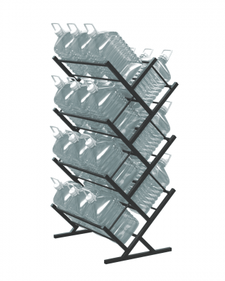 Двусторонний стеллаж для воды Стилс-21 на 21 бутылей 5/6 л, черный