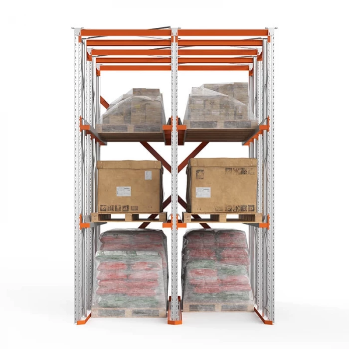 Стеллаж набивной паллетный 4500х3060х4000 мм 2 линии, 2 яруса