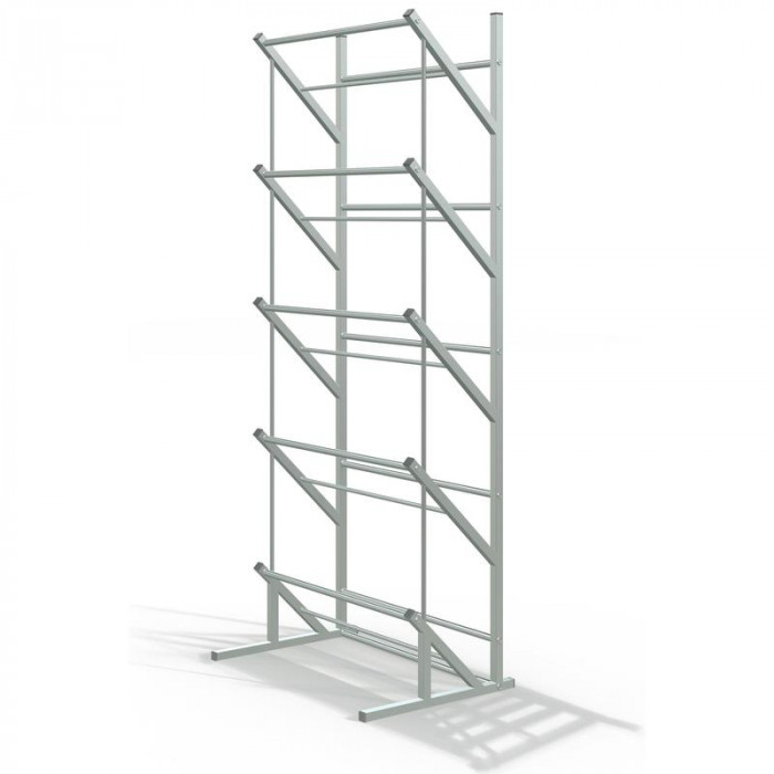 Пристенный стеллаж для воды Стилс-2 на 15 бутылей 5/6 л, металлик