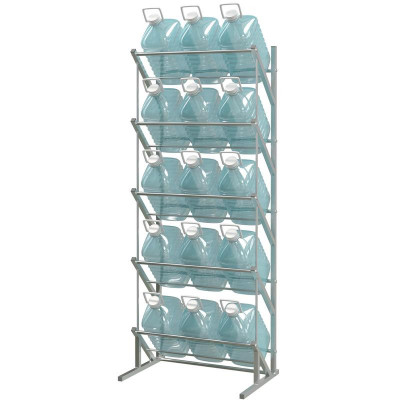 Пристенный стеллаж для воды Стилс-2 на 15 бутылей 5/6 л, металлик