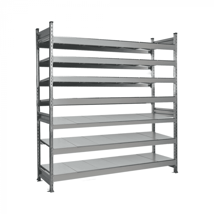 Стеллаж СТ-023 2200х1200х300 с 7 ярусами (рамы и настил - цинк)