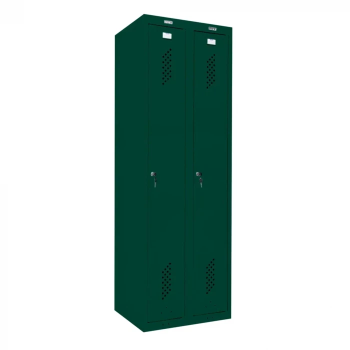 Шкаф металлический для рабочей спецодежды темно-зеленый