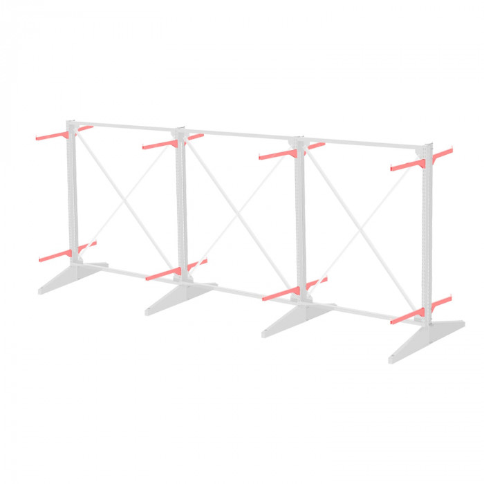 Стеллаж консольный двухсторонний Sortex 1920х4808х1280 2 яруса