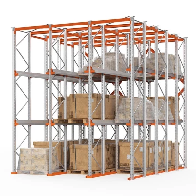 Стеллаж набивной паллетный 5000х4540х4000 мм 3 линии, 2 яруса