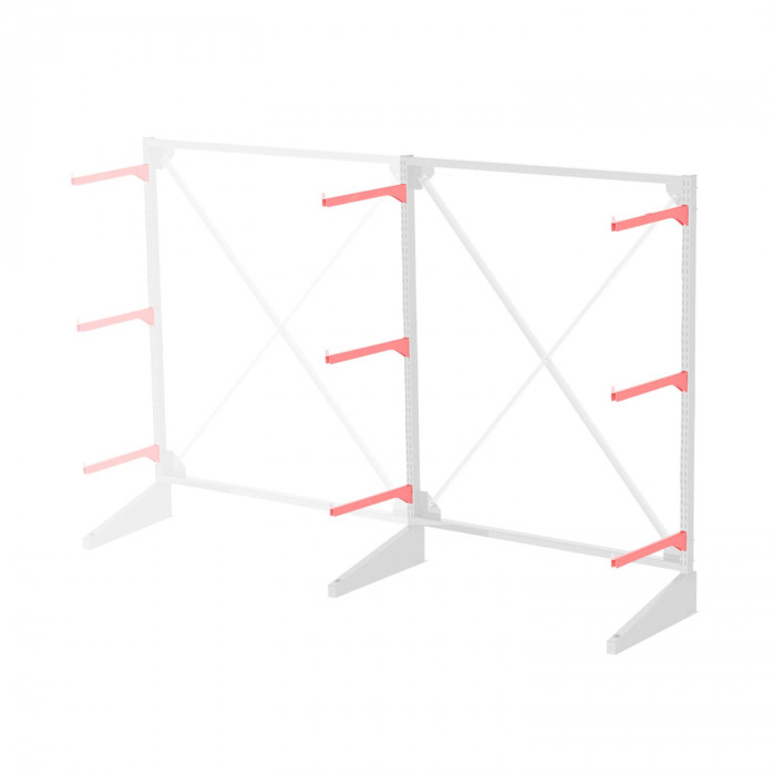 Стеллаж консольный односторонний Sortex 1920х1587х720 3 яруса ДС