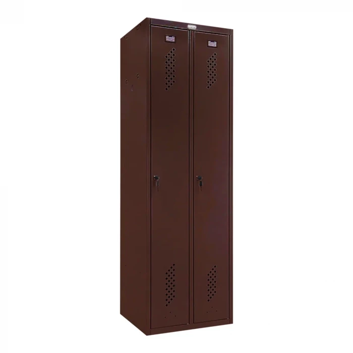 Шкаф металлический двухсекционный коричневый