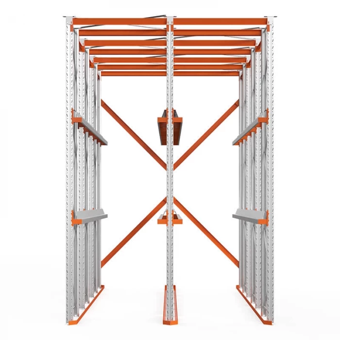 Стеллаж набивной паллетный 4500х3060х6000 мм 2 линии, 2 яруса