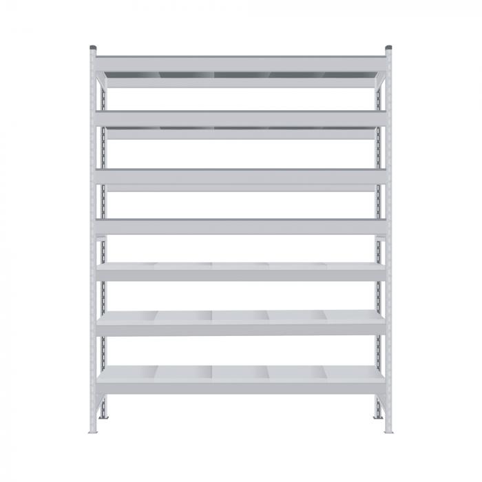 Стеллаж СТ-023 2700х1200х300 с 7 ярусами (рамы и настил - цинк)