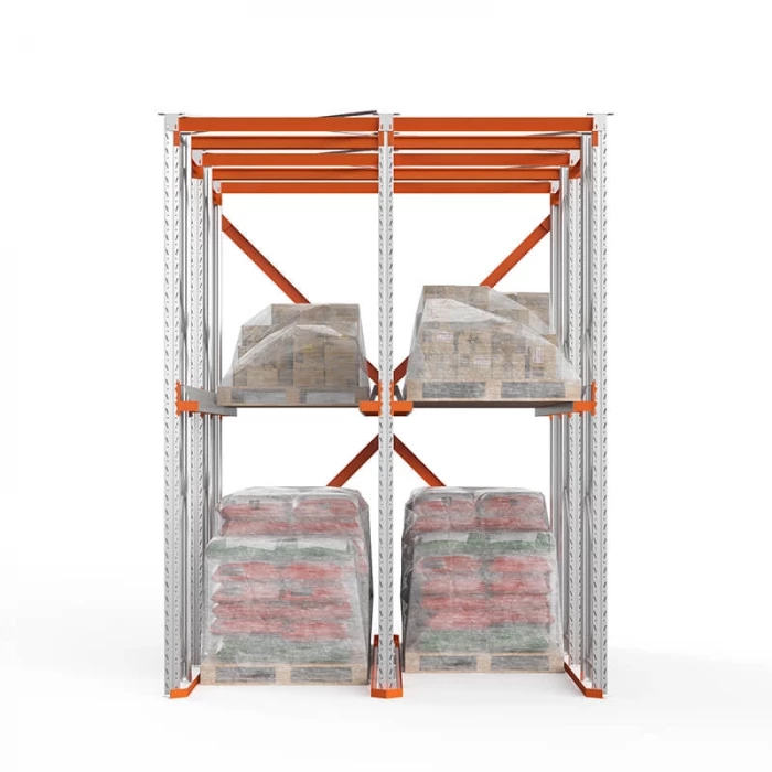 Стеллаж набивной паллетный 4000х3060х4000 мм 2 линии, 1 ярус