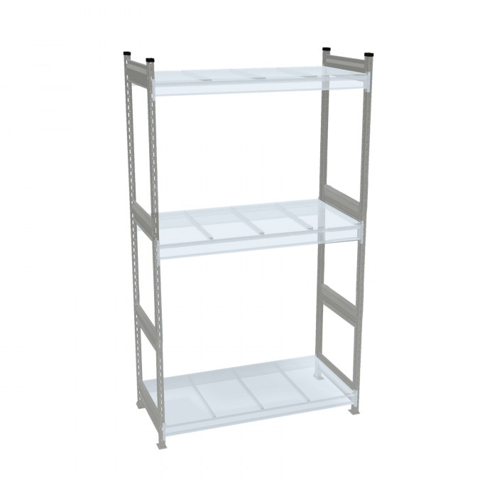 Стеллаж СТ-023 2000х1800х800 с 3 ярусами (рамы и настил - окрас)