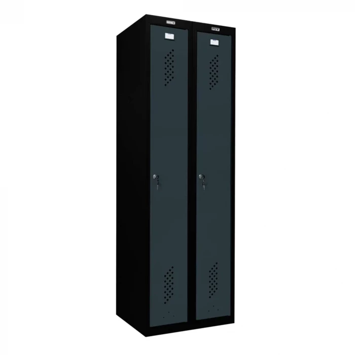 Шкаф металлический для рабочей спецодежды графит