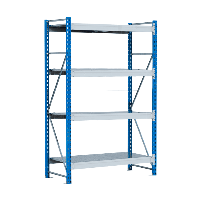 Стеллаж SGR-V 350 кг 2000х1500х800 4 яруса (рамы RAL 5015 / настил цинк) ДС