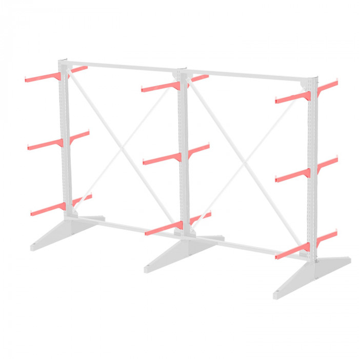 Стеллаж консольный двухсторонний Sortex 1920х3221х1280 3 яруса