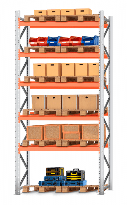 Стеллаж паллетный Лайт 4000х1800х1100 5 ярусов (Р70.1.5Б120.1.5)
