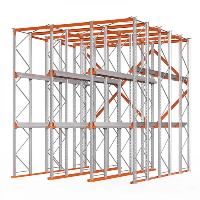 Стеллаж набивной паллетный 6000х4540х6000 мм 3 линии 2 яруса