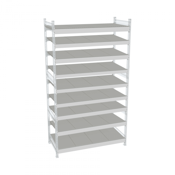 Стеллаж СТ-023 2000х1500х600 с 9 ярусами (рамы и настил - окрас)