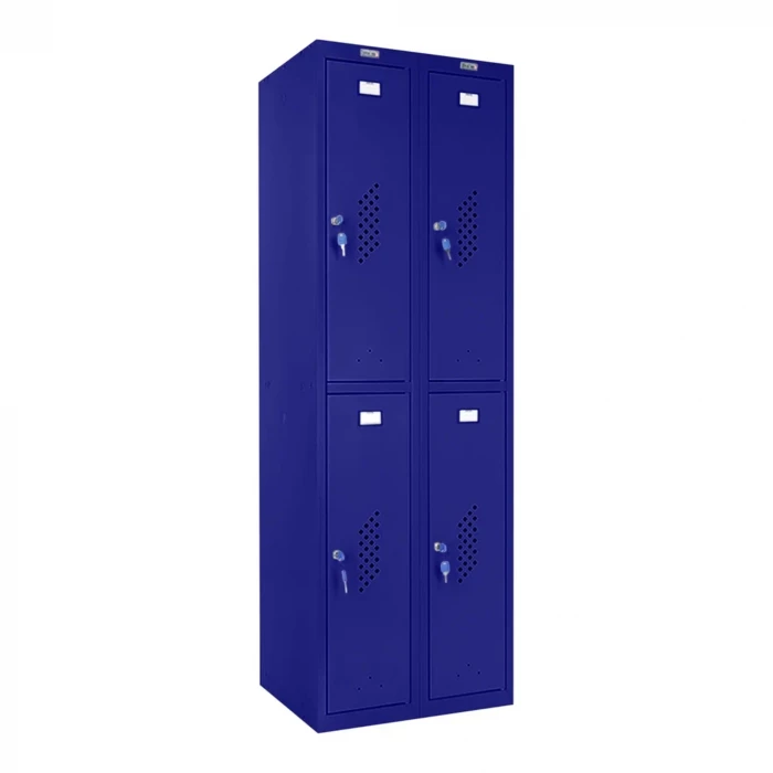 Шкаф металлический четырехсекционный синий