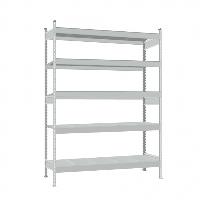 Стеллаж СТ-023 2000х2100х800 с 5 ярусами (рамы и настил - окрас)