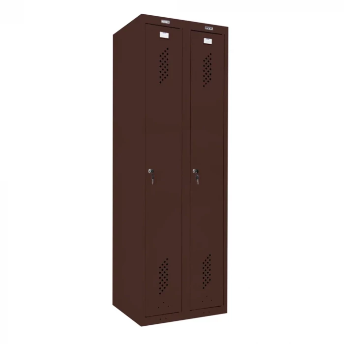 Шкаф металлический для рабочей спецодежды коричневый