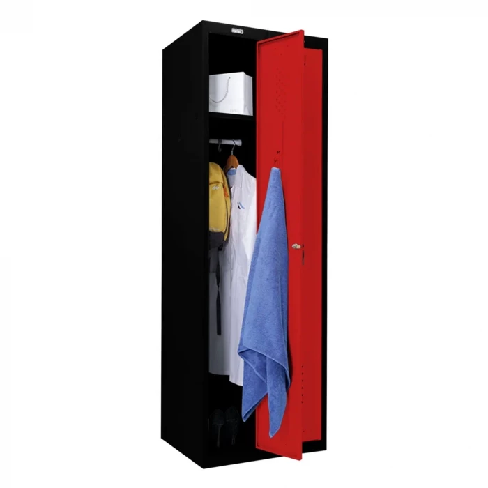 Шкаф металлический для рабочей спецодежды красный