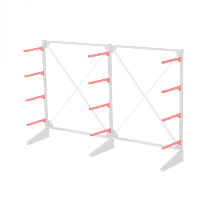 Стеллаж консольный односторонний Sortex 1920х3221х720 4 яруса
