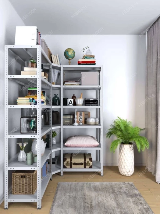 Стеллаж угловой МС 1800х1200х1200/300 мм 6 ярусов