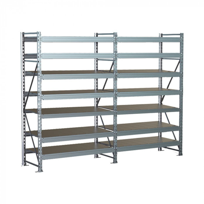 Стеллаж SGR-V 2500х1200х800 7 ярусов (рамы, балки, настил - цинк) ОС
