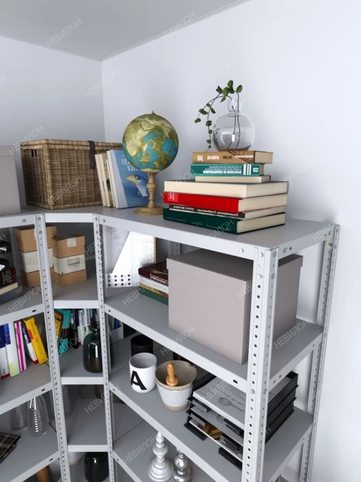 Стеллаж угловой МС 1500х1300х1300/400 мм 6 ярусов