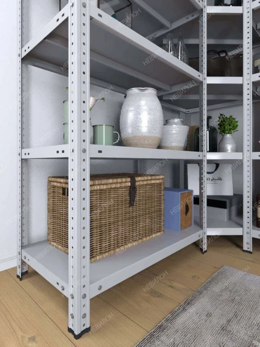 Стеллаж угловой МС 1500х1300х1300/400 мм 6 ярусов