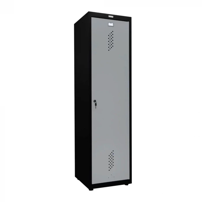 Шкаф металлический для инвентаря черный с сигнальным серым