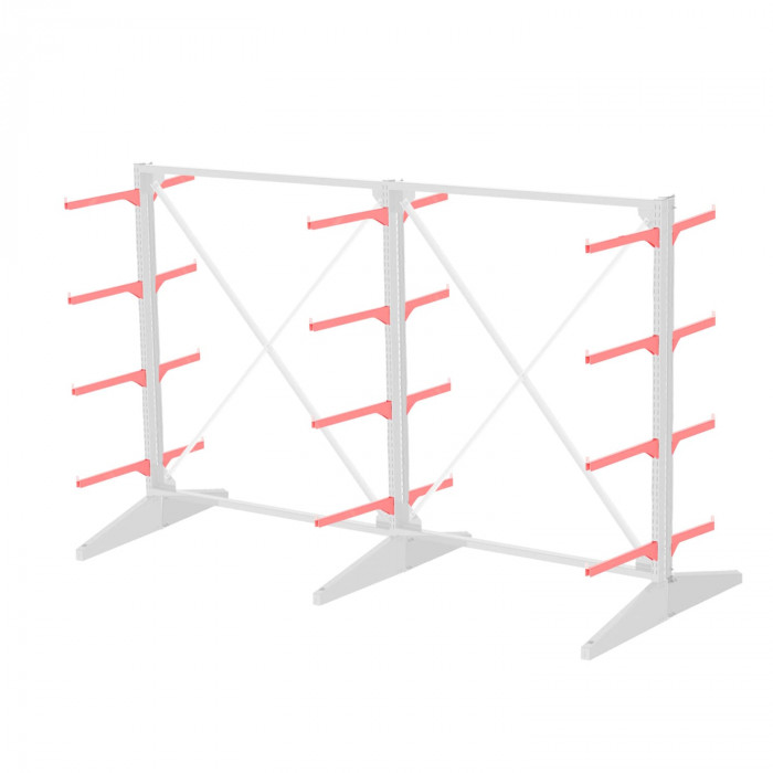 Стеллаж консольный двухсторонний Sortex 1920х3221х1280 4 яруса