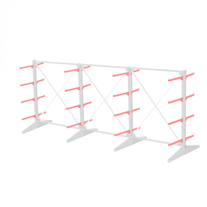 Стеллаж консольный двухсторонний Sortex 1920х4808х1280 4 яруса