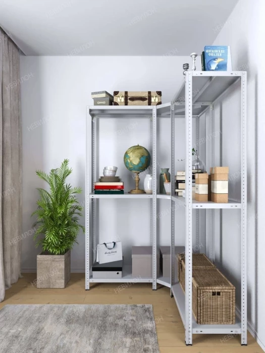 Стеллаж угловой МС 1800х1300х1300/400 мм 3 яруса