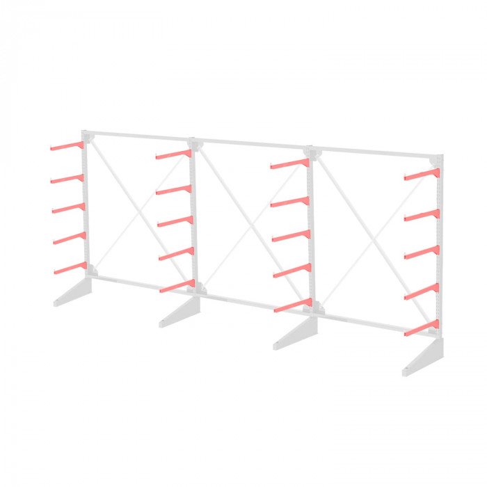 Стеллаж консольный односторонний Sortex 1920х4808х720 5 ярусов