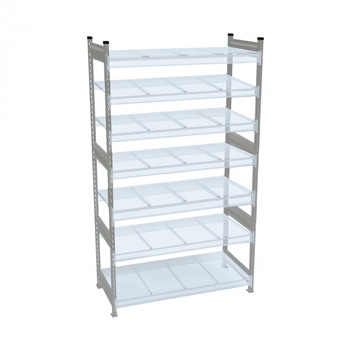 Стеллаж СТ-023 2000х1800х800 с 7 ярусами (рамы и настил - окрас)