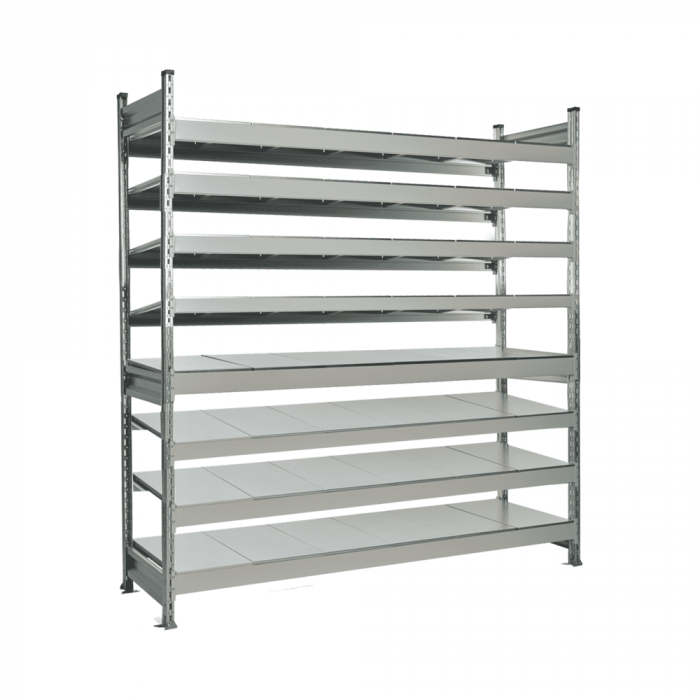 Стеллаж СТ-023 2500х1800х300 с 8 ярусами (рамы и настил - окрас)