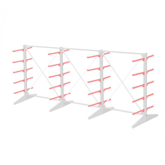 Стеллаж консольный двухсторонний Sortex 1920х4808х1280 5 ярусов