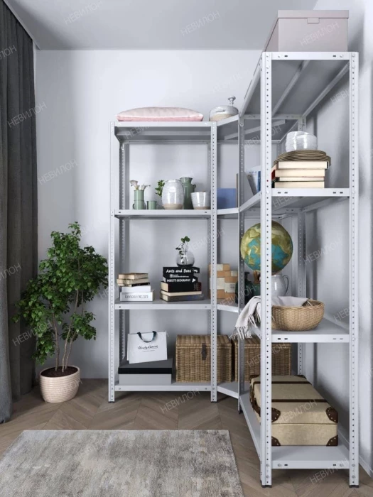 Стеллаж угловой МС 1800х1300х1300/400 мм 4 яруса