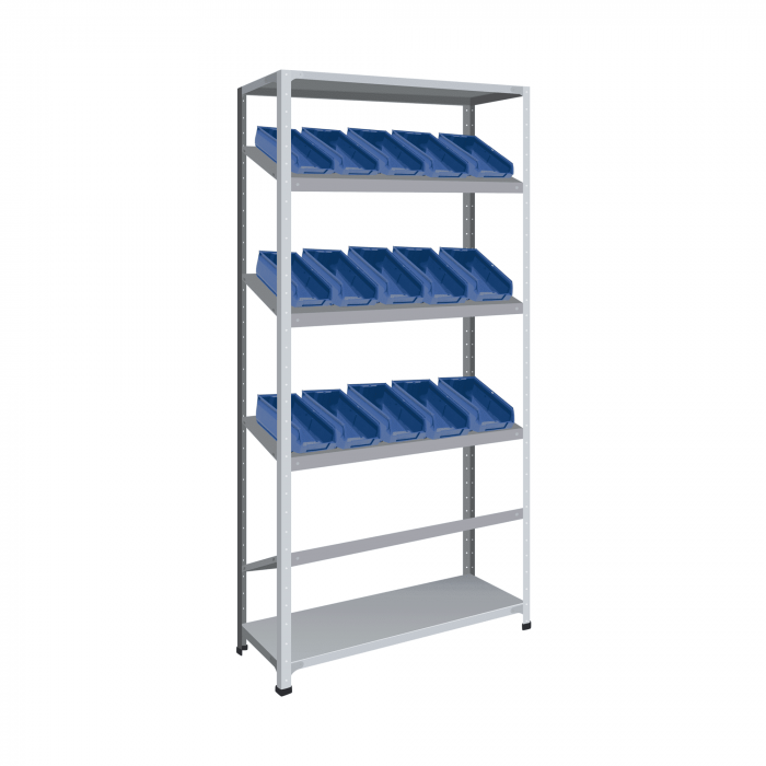 Стеллаж СТ-012 1800х1000х300 с 4 наклонными цинк полками