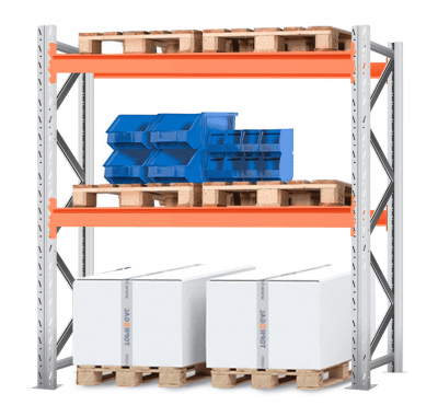 Стеллаж паллетный Лайт 2500х2200х1100 2 яруса Р70.1.5Б120.2