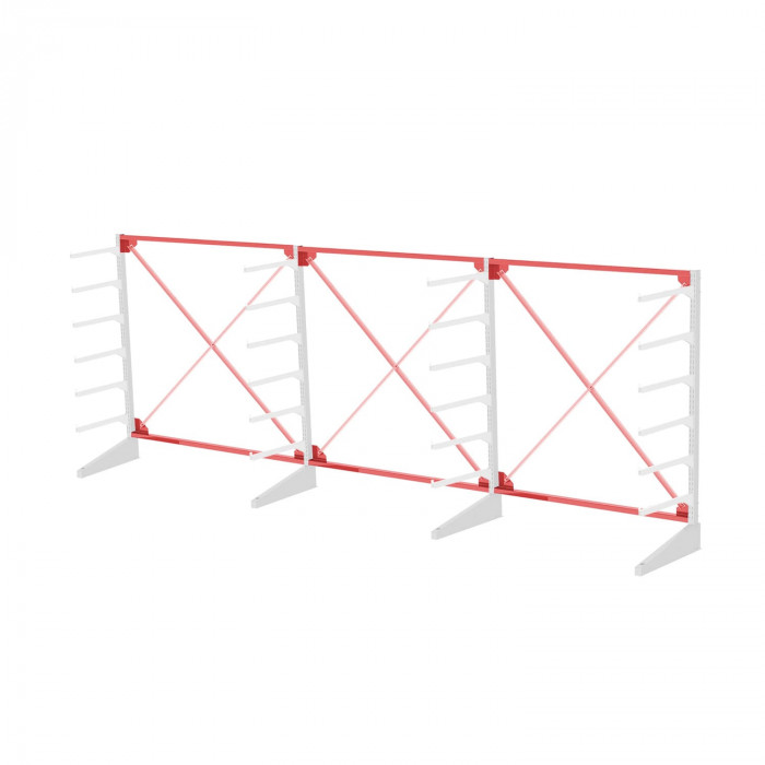 Стеллаж консольный односторонний Sortex 1920х4808х720 6 ярусов